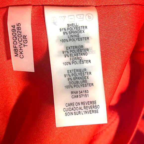 NWT Calvin Klein Red V Neck Sleeveless Shift Plus Dress Size 14 - Picture 6 of 6